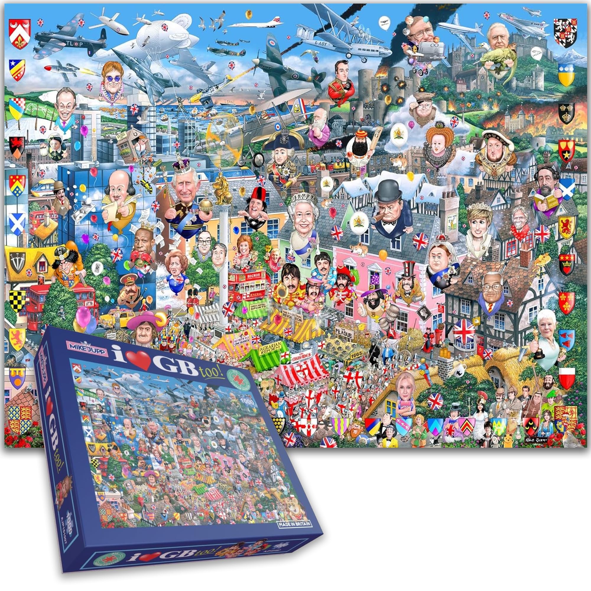 ジグソーパズル 1000ピース 『I Love Great Britain』 Amazon.com: 1000 Piece Jigsaw Puzzle I Love GB Too! – Mike Jupp's